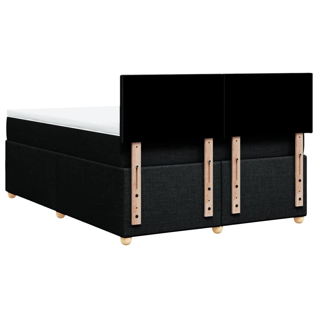 vidaXL Κρεβάτι Boxspring με Στρώμα Μαύρο 140x200 εκ. Υφασμάτινο