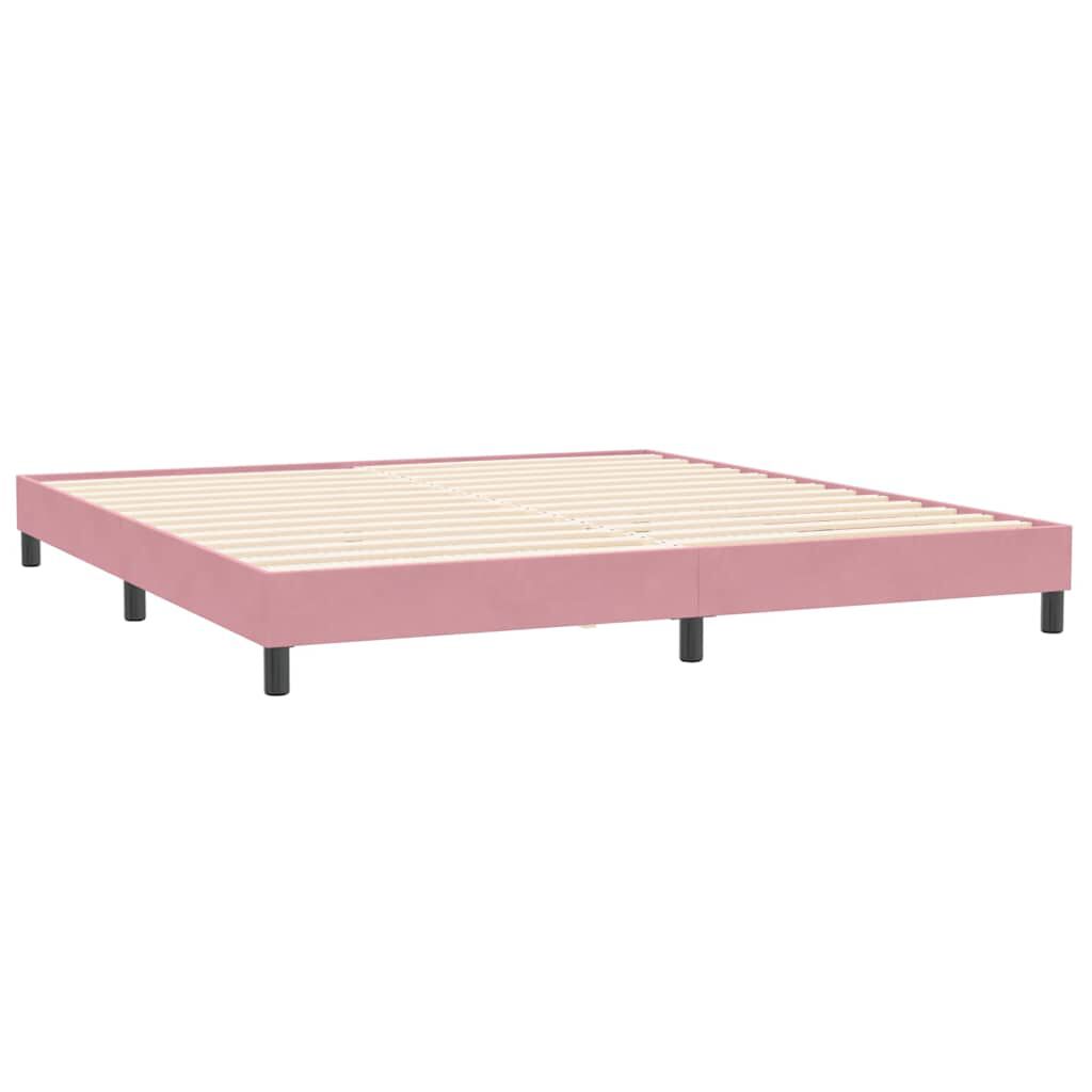 vidaXL Κρεβάτι με στρώματα ροζ 180x220 cm Βελούδινο