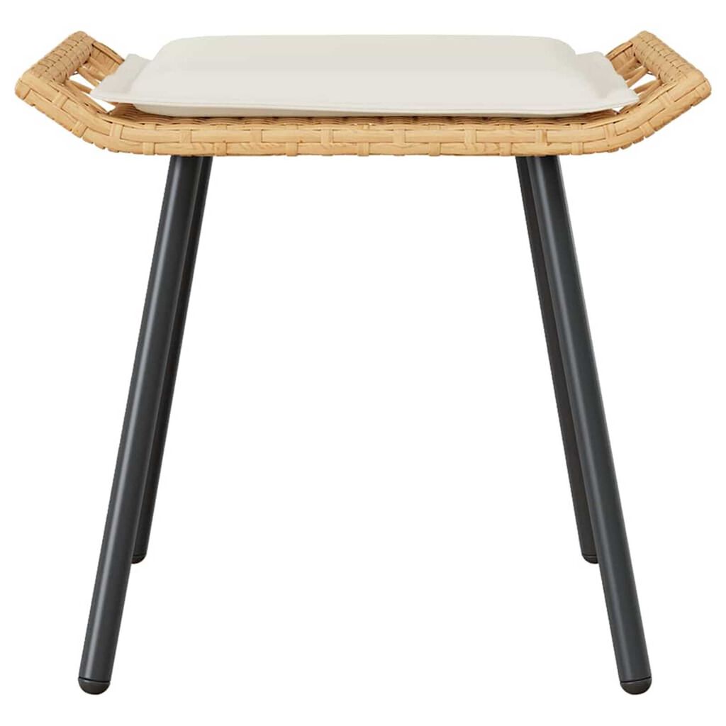 vidaXL Σκαμπό Κήπου με μαξιλάρι 2 pcs Καφέ 50 x 40 x 45εκ Πολυεστέρας