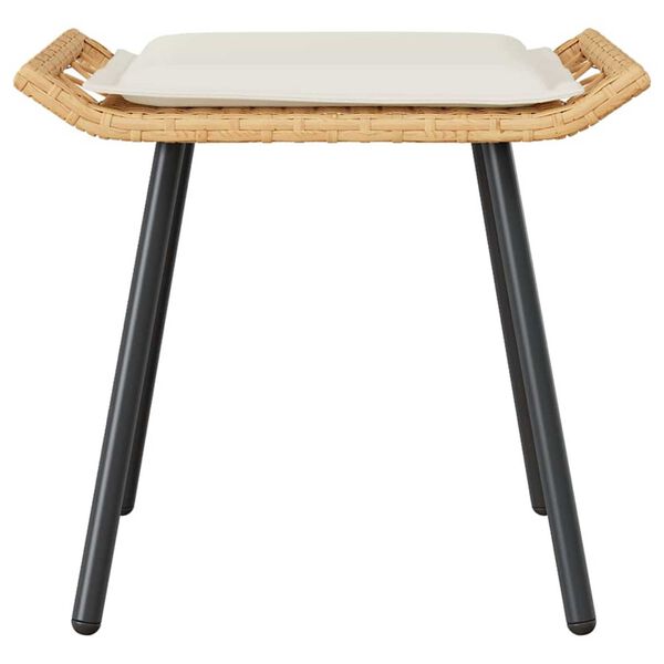 vidaXL Σκαμπό Κήπου με μαξιλάρι 2 pcs Καφέ 50 x 40 x 45εκ Πολυεστέρας