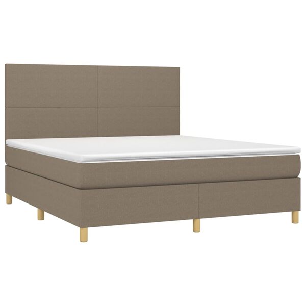vidaXL Κρεβάτι Boxspring με Στρώμα Taupe 160x200 εκ. Υφασμάτινο