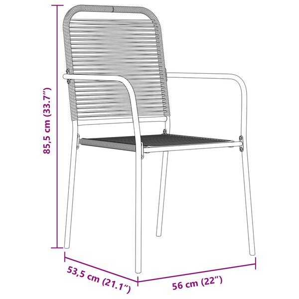 vidaXL Σέτ φαγητού για κήπο 5 pcs Μαύρο