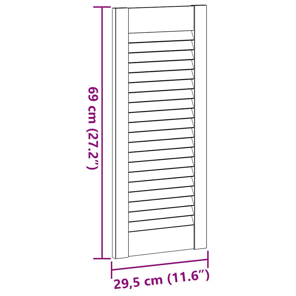 vidaXL Πορτάκια με Περσίδες 4 Τεμ. 69x29,5 εκ. από Μασίφ Ξύλο Πεύκου