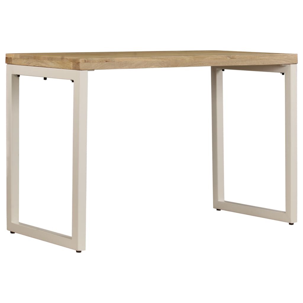 vidaXL Τραπεζαρία 115 x 55 x 76 εκ. από Μασίφ Ξύλο Μάνγκο και Ατσάλι