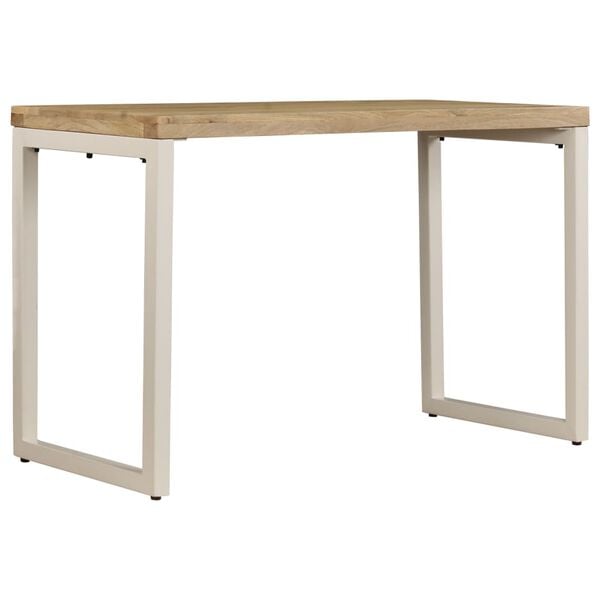 vidaXL Τραπεζαρία 115 x 55 x 76 εκ. από Μασίφ Ξύλο Μάνγκο και Ατσάλι