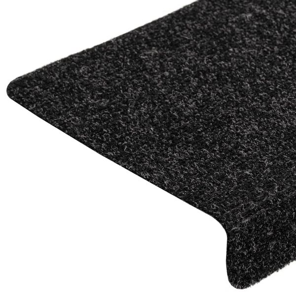 vidaXL Αυτοκόλλητα Πατάκια Σκαλιών 5 τεμ. 65x21x4 εκ. Μαύρα Ορθογώνια Άκρη