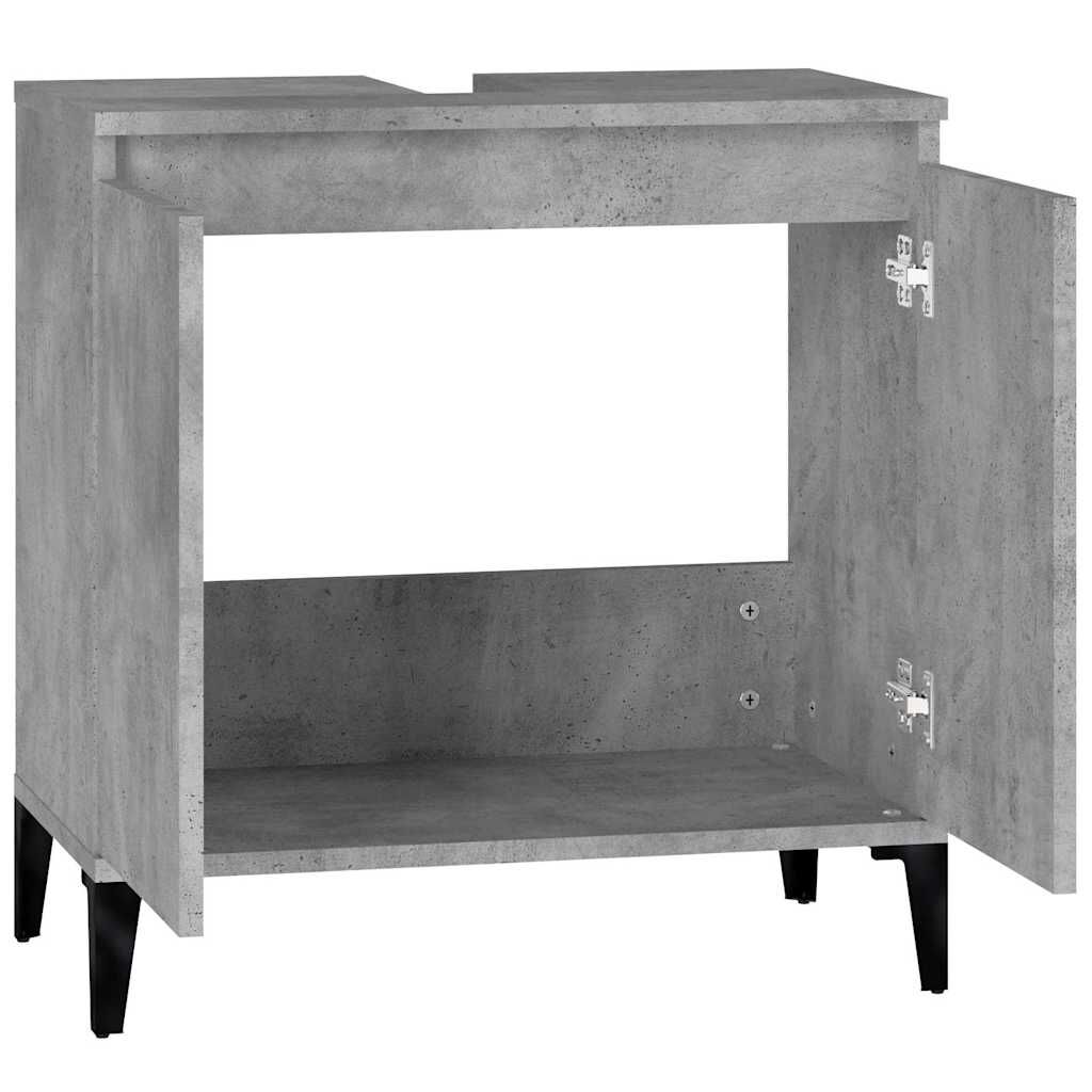 vidaXL Ντουλάπι Νιπτήρα Γκρι Σκυρ. 58x33x60 εκ. Επεξεργασμένο Ξύλο