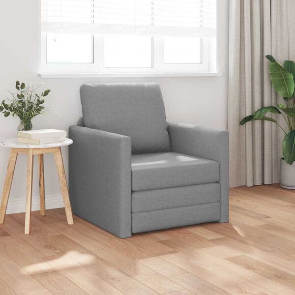 vidaXL Καναπές-Κρεβάτι Δαπέδου 2 σε 1 Αν. Γκρι 112x174x55 εκ. Ύφασμα
