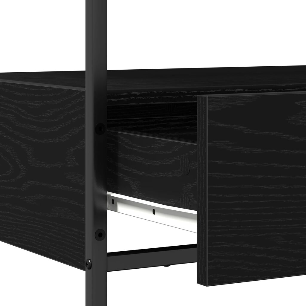 vidaXL Κονσόλα Μαύρη Δρυς 75x40x75 εκ Επεξεργασμένο Ξύλο και Ατσάλι