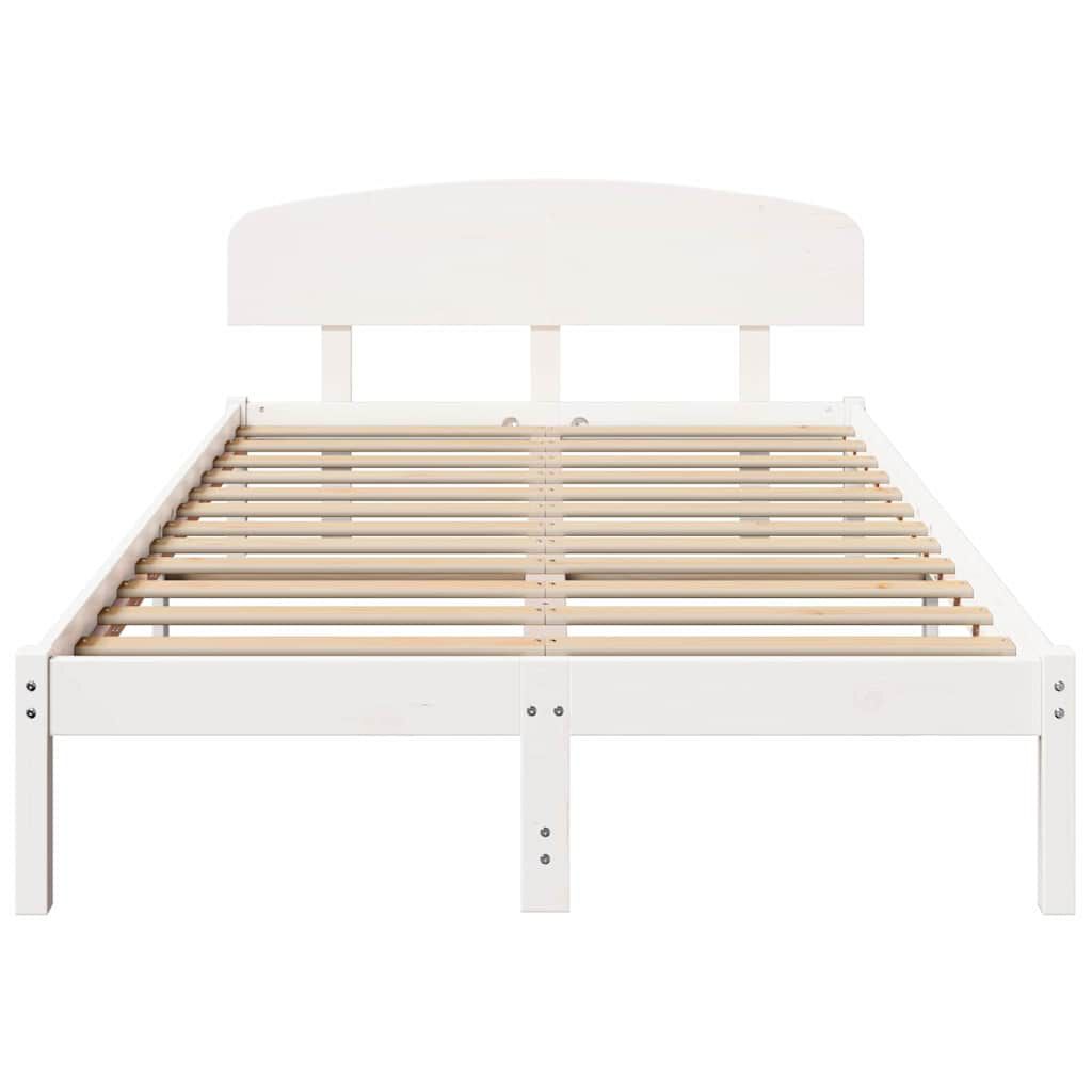 vidaXL Σκελετός Κρεβατιού Λευκό 120 x 190 cm Μασίφ ξύλο πεύκου