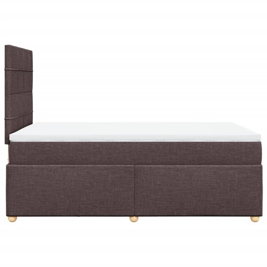 vidaXL Κρεβάτι Boxspring με Στρώμα Σκούρο Καφέ 120x190 εκ Υφασμάτινο