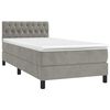 vidaXL Κρεβάτι Boxspring με Στρώμα Ανοιχτό Γκρι 100x200 εκ. Βελούδινο