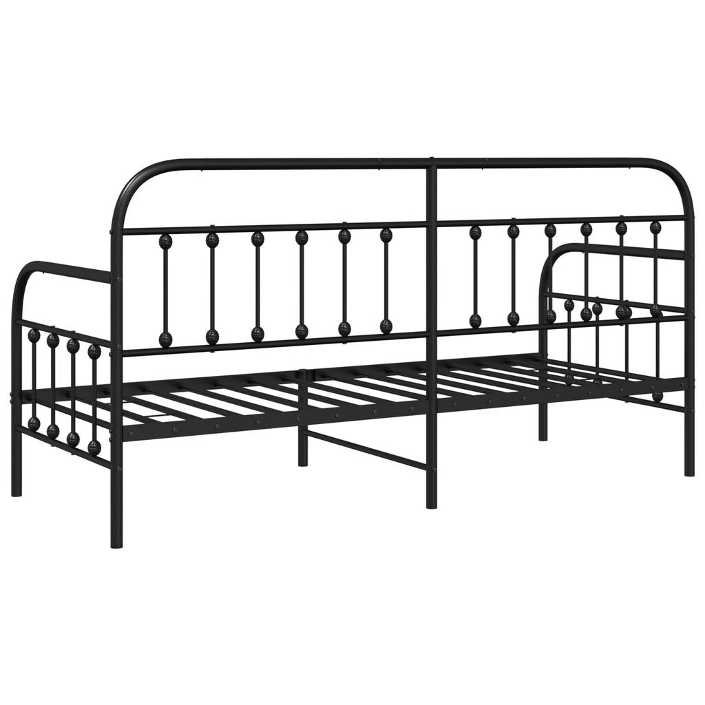 vidaXL Μαύρο Πλαίσιο Κρεβατιού 80x200 cm Χάλυβα