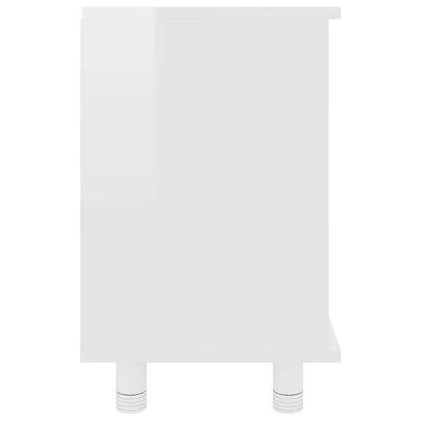 vidaXL Ντουλάπι Νιπτήρα Γυαλιστερό Λευκό 60x32x53,5 εκ. Επεξ. Ξύλο