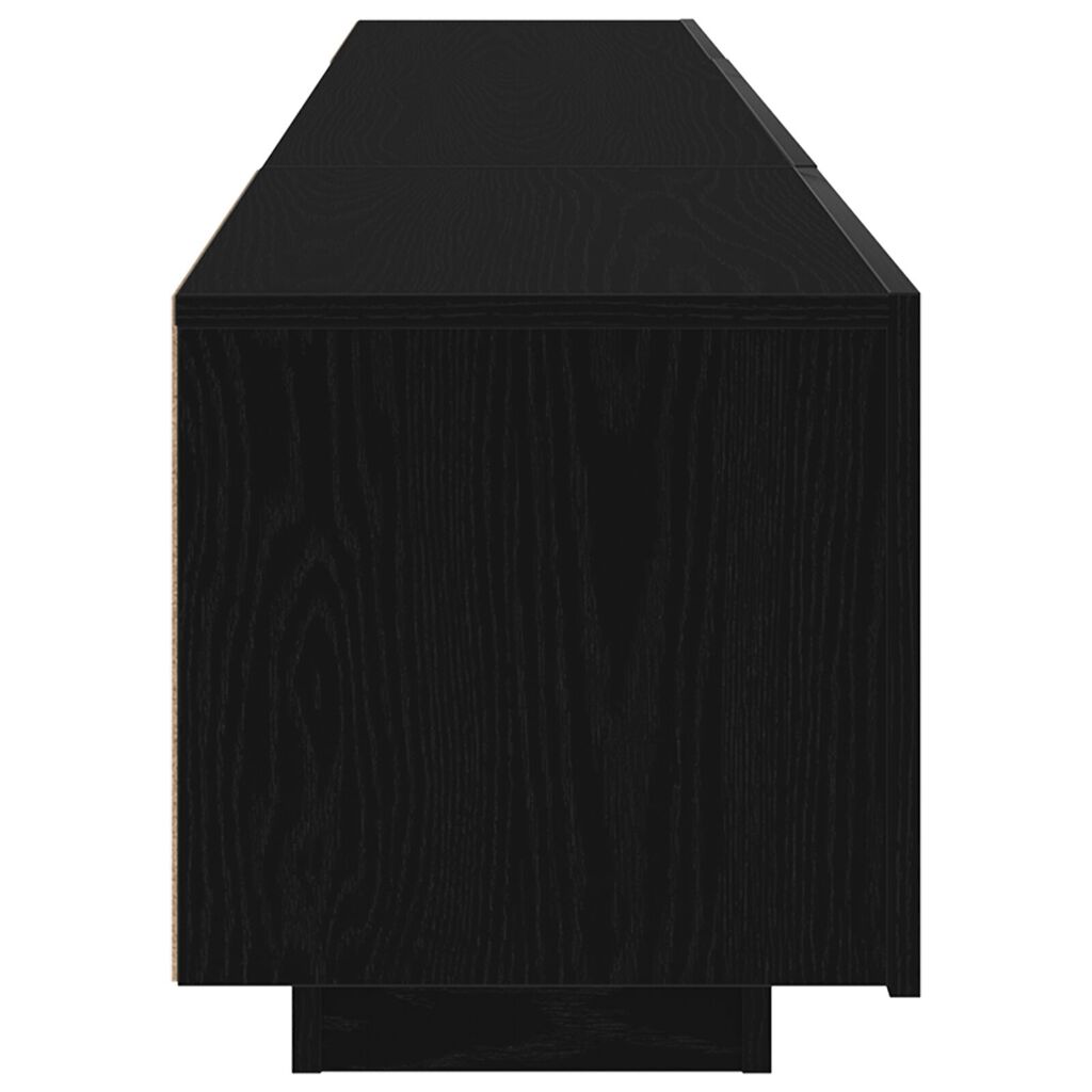 vidaXL Τηλεοπτική ντουλάπα με LED φωτισμό σε Μαύρη Βελανιδιά 180x35x40 εκ από επεξεργασμένο ξύλο