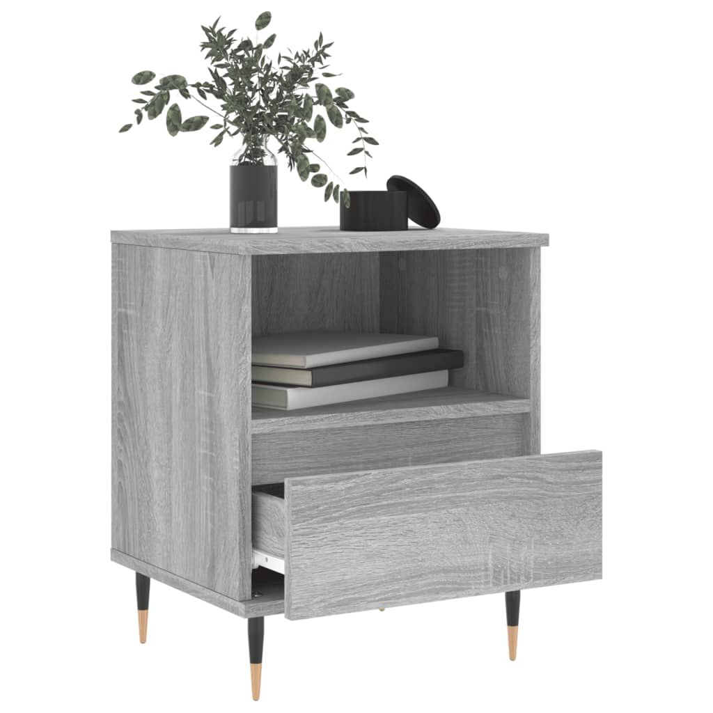 vidaXL Κομοδίνο Γκρι Sonoma 40 x 35 x 50 εκ. από Επεξεργασμένο Ξύλο