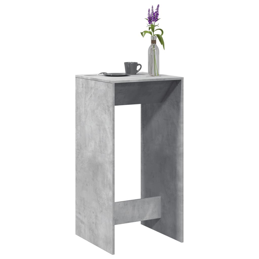 vidaXL Τραπέζι Μπαρ Γκρι Σκυροδέματος 51x50x103,5 εκ. Επεξ. Ξύλο
