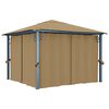 vidaXL Κιόσκι με Κουρτίνα Taupe 300 x 300 εκ. Αλουμινίου