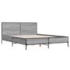 vidaXL Πλαίσιο Κρεβατιού Γκρι Sonoma 150x200 εκ. Επεξ. Ξύλο & Μέταλλο