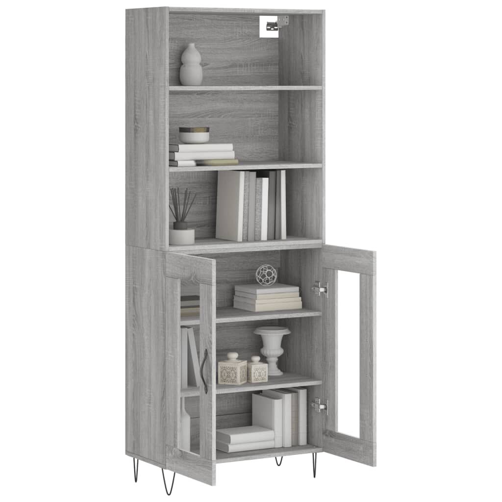 vidaXL Ντουλάπι Γκρι Sonoma 69,5 x 34 x 180 εκ. Επεξεργασμένο Ξύλο