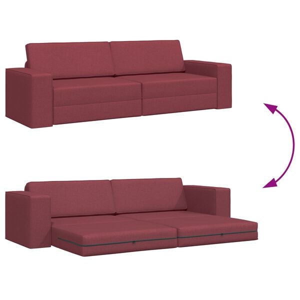 vidaXL Καναπέ-Κρεβάτι Μπορντό 245 x 78 x 77 εκ. ύφασμα