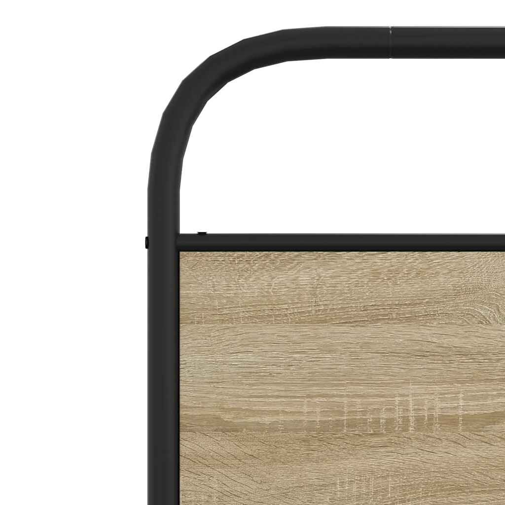 vidaXL Πλαίσιο Κρεβ. Χωρ. Στρώμα Καπνιστή Δρυς 107x203 εκ. Επεξ. Ξύλο