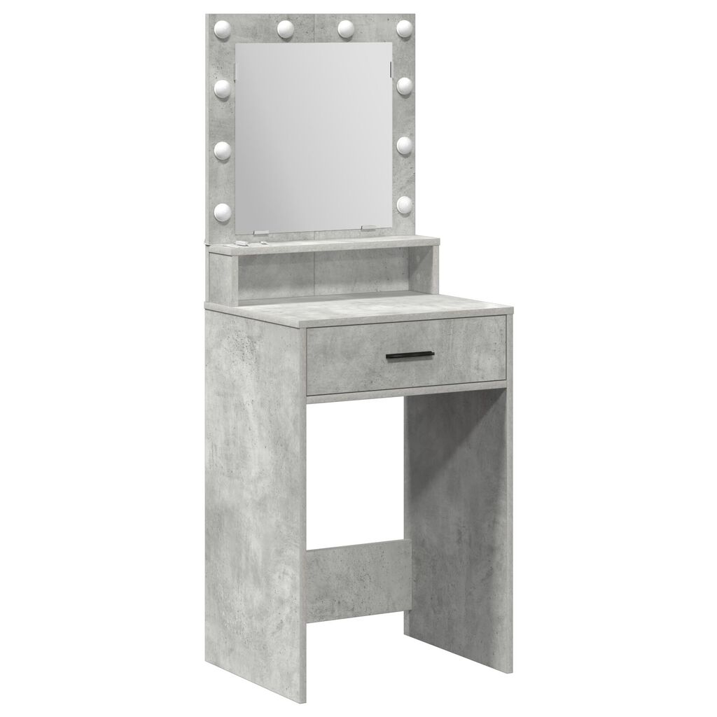 VidaXL Τραπέζι Ε dressing με LED Φώτα Γκρι Σκυρόδεμα 50x41x135 εκ.