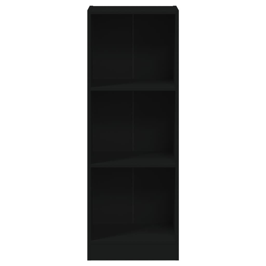 vidaXL Βιβλιοθήκη με 3 Ράφια Μαύρη 40x24x109 εκ. Επεξεργασμένο Ξύλο