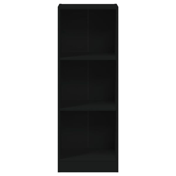 vidaXL Βιβλιοθήκη με 3 Ράφια Μαύρη 40x24x109 εκ. Επεξεργασμένο Ξύλο