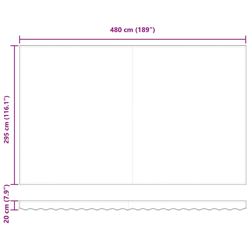 vidaXL Ανασυρόμενη Τέντα Ριγέ 500x300 cm