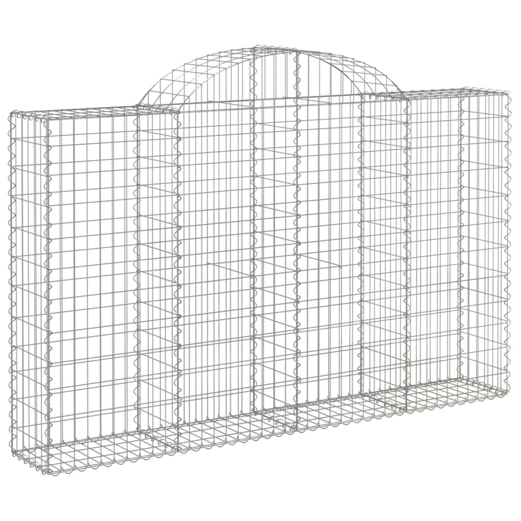vidaXL Συρματοκιβώτια Τοξωτά 8 τεμ. 200x30x120/140 εκ. Γαλβαν. Ατσάλι