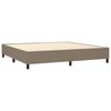 vidaXL Κρεβάτι Boxspring με Στρώμα & LED Taupe 200x200 εκ. Υφασμάτινο