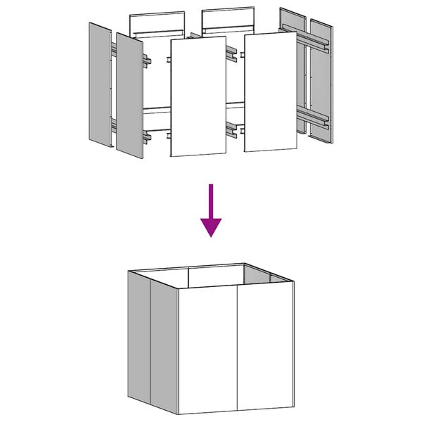 vidaXL Ζαρντινιέρα Ανθρακί 80x80x80 εκ. από Χάλυβα