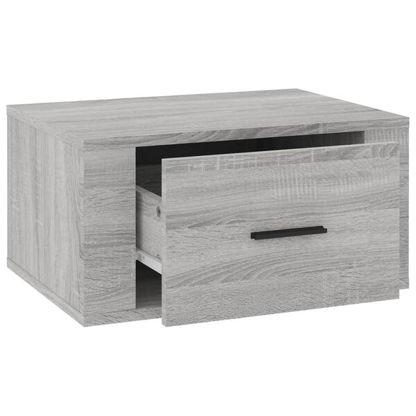 vidaXL Κομοδίνα Επιτοίχια Γκρι Sonoma 50x36x25 εκ.