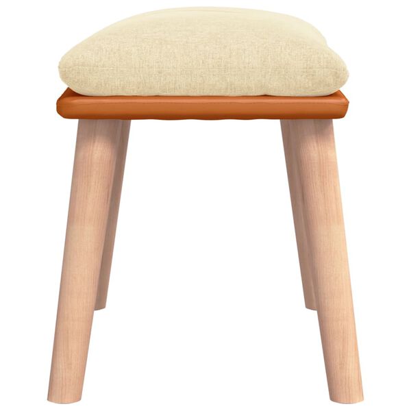 vidaXL Υποπόδιο Κρεμ 45x29,5x35 εκ. Ύφασμα & Συνθετικό Δέρμα