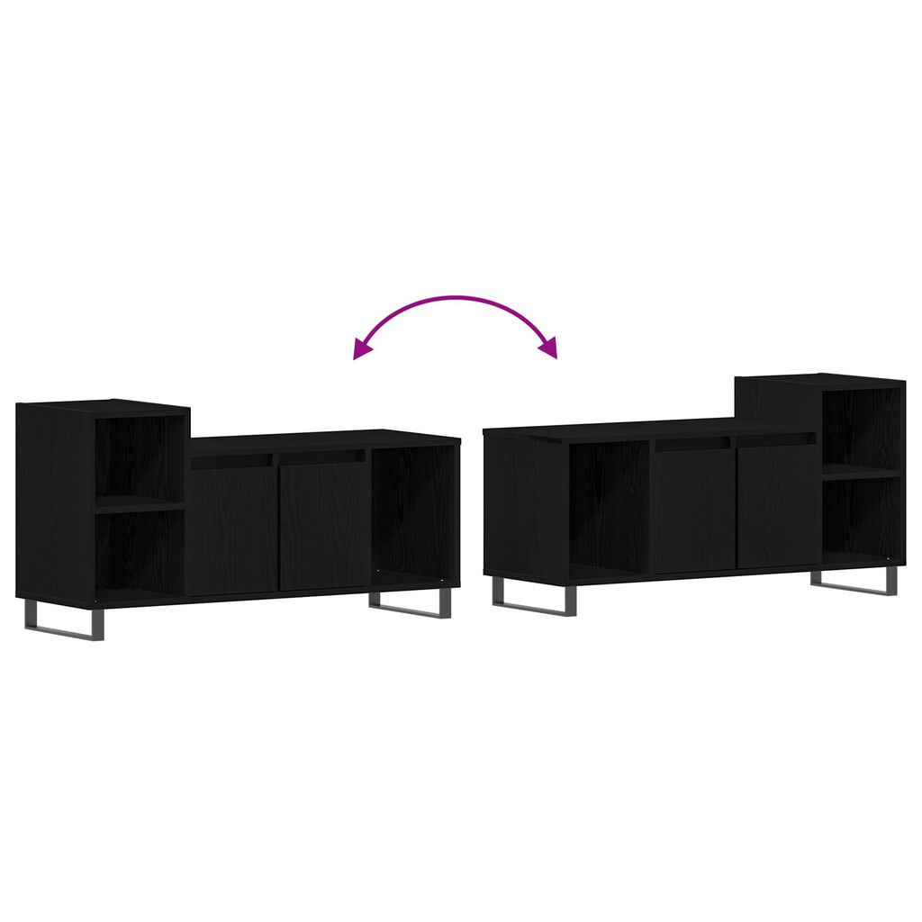 vidaXL Κάσκα Τηλεόρασης Μαύρο Δρυς 100x35x55 εκ. Επεξεργασμένο Ξύλο