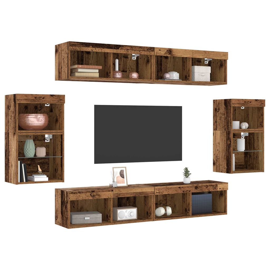 Floating Shelf 2 τεμάχια Παλαιό ξύλο 40x28.5x40 εκ Επεξεργασμένο ξύλο
