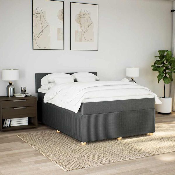 vidaXL &Kappa;&rho;&epsilon;&beta;ά&tau;&iota; Boxspring &mu;&epsilon; &Sigma;&tau;&rho;ώ&mu;&alpha; &Sigma;&kappa;&omicron;ύ&rho;&omicron; &Gamma;&kappa;&rho;&iota; 140x200 &epsilon;&kappa; &Upsilon;&phi;&alpha;&sigma;&mu;ά&tau;&iota;&nu;&omicron;