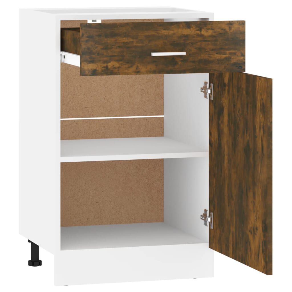 vidaXL Έπιπλο Με Συρτάρι Lyon Καπνιστή Δρυς 50x46x81,5εκ.