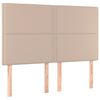 vidaXL Κρεβάτι Boxspring Στρώμα&LED Καπουτσίνο 140x190 εκ. Συνθ. Δέρμα