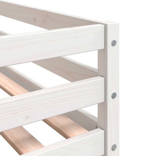 vidaXL Κουκέτα με Κουρτίνες Μπλε 75x190 εκ. Μασίφ Ξύλο Πεύκου