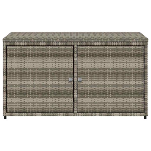 vidaXL Ντουλάπι Αποθήκευσης Κήπου Γκρι 110x55,5x60,5 εκ. Συνθ. Ρατάν