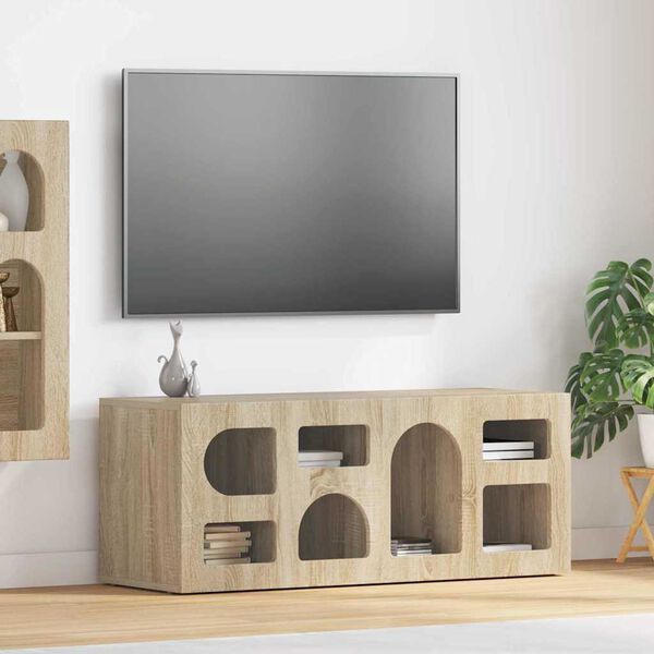 vidaXL &Nu;&tau;&omicron;&upsilon;&lambda;ά&pi;&iota; TV &Delta;&rho;ύ&sigmaf; Sonoma 100 x 35 x 40 &epsilon;&kappa; &Epsilon;&pi;&epsilon;&xi;&epsilon;&rho;&gamma;&alpha;&sigma;&mu;έ&nu;&omicron; &xi;ύ&lambda;&omicron;