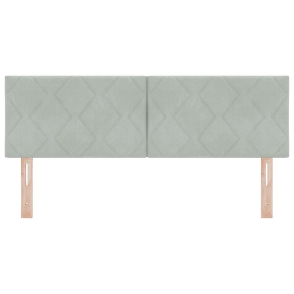 vidaXL Κεφαλάρι Επιτοίχιο Γεωμετρικό Ανοιχτό γκρι 160 cm Βελούδο