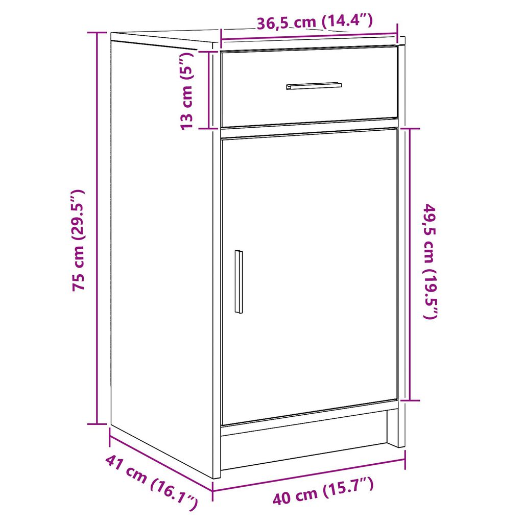 vidaXL Στρατηγός Καφέ Δρυς 40x41x75 εκ. Συνθετικό Ξύλο