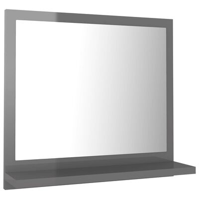 vidaXL Καθρέφτης Μπάνιου Γυαλιστερό Γκρι 40x10,5x37 εκ. Μοριοσανίδα