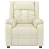 vidaXL Πολυθρόνα Μασάζ Ηλεκτρική Κρεμ από Συνθετικό Δέρμα