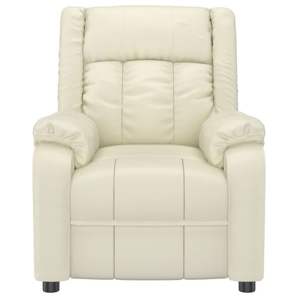 vidaXL Πολυθρόνα Μασάζ Ηλεκτρική Κρεμ από Συνθετικό Δέρμα