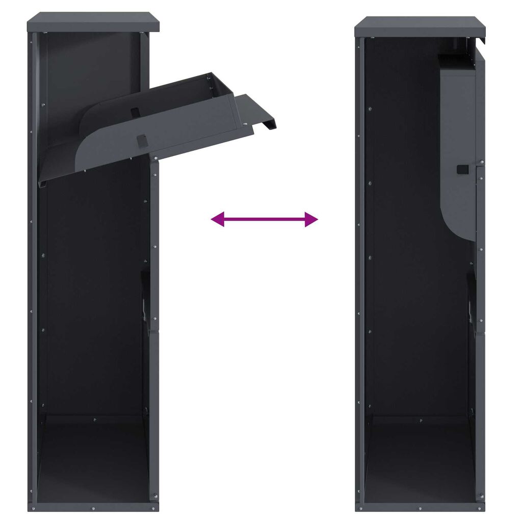 vidaXL Γραμματοκιβώτιο για Πακέτα Ανθρακί 44x22x82 εκ Χάλυβα