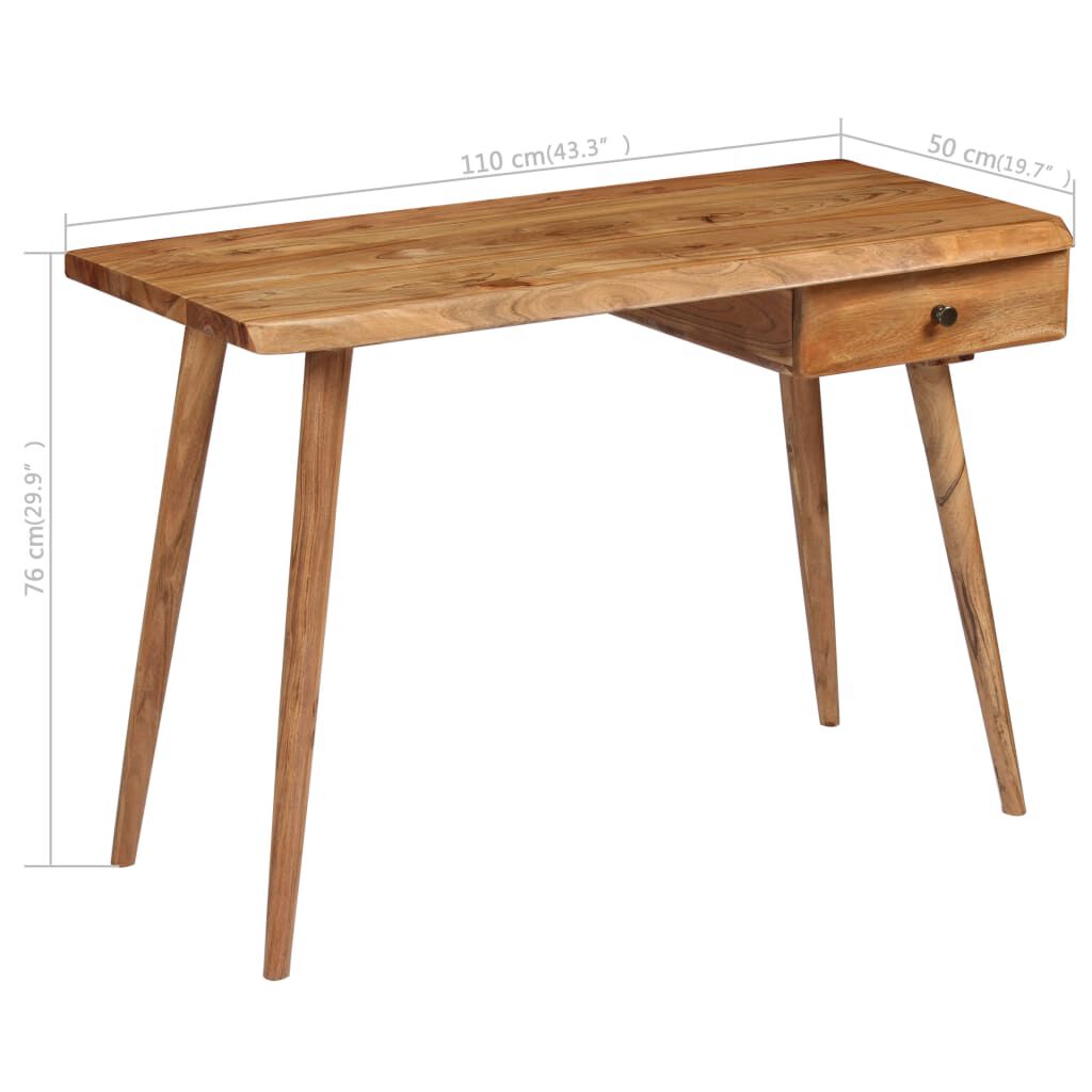 vidaXL Γραφείο 110 x 50 x 76 εκ. από Μασίφ Ξύλο Ακακίας